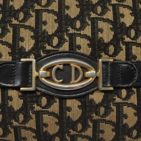 Christian Dior Trotter Canvas Shoulder Bag Black Auth 115917 - Picture 12 of 16